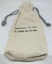 CANVAS WINE BAG - NOVINOPHOBIA - THE FEAR OF RUNNING OUT OF WINE"