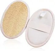 Natural Loofah Pad Exfoliating Body Scrubber 2Pcs Vegan Shower Luffa Sponges Deep Clean Your Body Face Back Bath Shower Loofah Sponge for Women Men 5.7x4 Inches Durable Gentle Terry Towel Cloth Pads