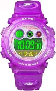 [IWOCH] Boys Military Camo Digital Watch, Kids Colorful LED Outdoor Sports Waterproof Wristwatches with Alarm Clock Calendar Stopwatch for Kids Girls