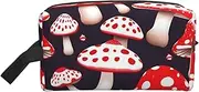 [FSCEV] Red White and Mushroom Storage Bag Toiletry Bag Travel Bag Cute Cosmetic Bag Makeup Accessories, White, One Size