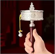 Hand Cranking Buddhist Prayer Wheel Hand Held Prayer Wheel Buddhist Prayer Wheel Tibetan Buddhist Handheld Prayer Wheel with Scroll