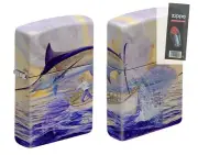 Zippo 4847 Guy Harvey Marlin Fishing Scene 540 Design Lighter + FLINT PACK