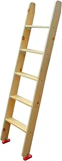 Wooden Bunk Ladder for Rv Bed/Loft Bed/High Beds, 56 69 Inch Camper Bunk Ladder with Hook, Twin Bed/Attic Platform Step Ladder Adults, Load 150KG (Color : A, Size : 5-Step (1.5m/59