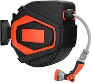 Automatic Hose Reel Retractable, with 20m Hose, 180 ° Arbitrary Rotation for Garden, Cleaning, Car Wash