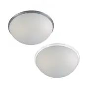 Acid Etch Ceiling Light Small E27 in Satin Chrome/White Superlux Lighting - CLS8401-SC, CLS8401-WH