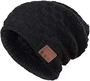 Beanie Hat Wireless Music Hat Winter Outdoor Sport Premium Knit Cap Wireless Stereo Headphone Headset Earphone Speaker, Black