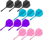 CyeeLife-Dart Flights and shafts,12pcs One Piece Integrated Plastic New Accessories kit,4 Colors