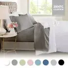2200TC 4PCS Bed Sheet Set Single/KS/Double/Queen/King Flat Fitted Pillowcases