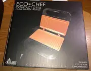ECO+CHEF Contact Grill Ceramic Nonstick Copper 760 Watts 7.75" X 5" Plate NEW