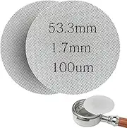 Espresso Puck Screen,Joogee 2 Packs Coffee Portafilter Puck Screen Metal Coffee Reusable Filter for Espresso Portafilter Filter Basket,53.3mm - 1.7mm Thickness 100μm - Stainless Steel