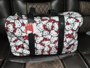 Hello Kitty Travel Duffle Bag With Wheels Black/White (New)