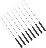 SMASOLO 8pcs Telescoping Marshmallow Roasting Sticks Skewers for Safe Barbecue Forks for Campfire Bonfire and Grill Cooking