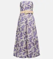 [Zimmermann] Zimmermann Devi strapless linen jumpsuit AU 8 purple