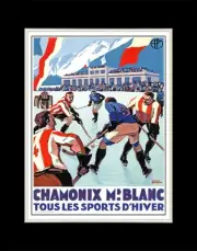 1930 PLM Chamonix Mont Blanc All winter sports - Matted for 11x14 Frame