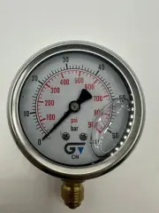 GENEBRE Pressure gauge Ø 60 with glycerine, bottom connection, BSP thread 1/4