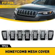 7pc For Jeep Cherokee 2019-2022 Chrome Mesh Honeycomb Front Grille Inserts Frame (for: Jeep)