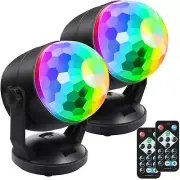 Luditek 2-Pack Portable Sound Activated Party Lights Indoor, Battery Powered/