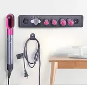 [FLE] Storage Stand Holder Rack Wall Mount for Dyson Airwrap Styler Accessories, Metal Organizor Rack for Airwrap Styler and Attachments,Black