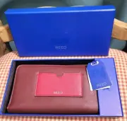 Reed Women’s Long Zip Wallet Cordovan With Red Accent Trim NEW Original $49.00