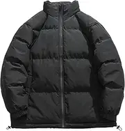 [Generic] Men's Thickened Puffer Jacket Stand Collar Stand Collar Puffer Jackets for Men Male Lightweight Puffer Jacket