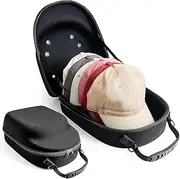 [Vsgaalge] Hat Travel Hard Case, Hat Carrier Storage Bag for 5 Baseball Caps,Hat Organizer Holder Bag with Carrying Handle and Adjustable Shoulder Strap,Ideal for Travel and Home Storage