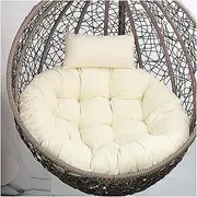 UYSOFRCV Hanging Egg Chair Cushion Outdor/Indoor, 35" x 35" UV-Resistant Thickened Basket Swing Chair Cushion, Soft Egg Seat Pads for Garden Patio Furniture,White