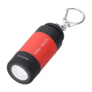 Mini Keychain Flashlight, LED Flashlight Torch USB Rechargeable, Red