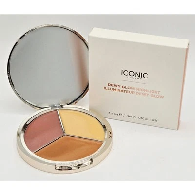 ICONIC LONDON Dewy Glow Highlight Illuminator Palette 0.07 oz Full Size ~ New