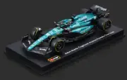 Bburago 1:43 2023 F1 AMR23 #18 Lance Diecast Model Car with Helmet NEW IN BOX