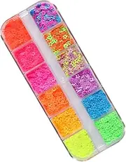 PLAFOPE 2 Boxes Nail Art Glitter Confetti Sequins of Nail Decoration for DIY Manicure Art and Crafting Fun Safe Material and More