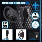 ASPRO ELITE® LAPEL MIC D-LOOP D-RING SHAPED EARPIECE PTT MOTOROLA SP10 SP21 SP50