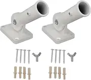 Baxnore 2 Pcs Adjustable Flag Pole Holder, Aluminum Alloy Wall Mount Bracket with 180 Degree Rotation, Multi Position Outdoor Flag Pole Support for House Office School Event