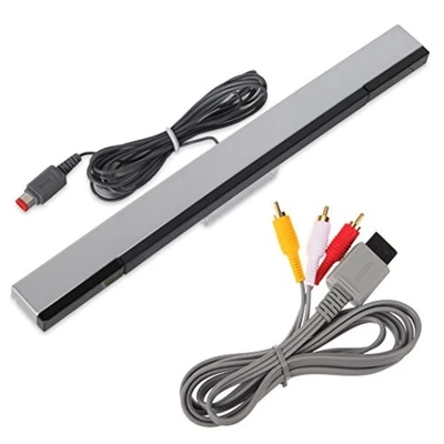 Wired Infrared IR Ray Motion Sensor Bar And AV Composite Cable Wii U And