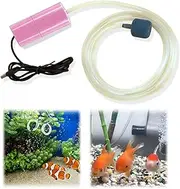 Lyvixora USB Mini Aquarium Air Pump - Silent Oxygen Pump for Fish Tank with Air Stone & Silicone Tube, Portable Submersible Water Pump for Efficient Oxygenation, Quiet and Waterproof Design (Pink)