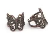 Butterfly Adjustable Ring Antique Copper Plated brass 17.5mm 7US inner size 2647