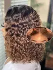 12 Inch Highlight Blonde Wear and Go Glueless Curly Bob Wig Human Hair Pre Pl...