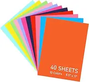 40 Sheets Colored Cardstock 10 Colors, 8.5x11 Color Cardstock Bulk,Construction Paper for Printing, Card Making, DIY Cutting, Crafts, Scrapbooking, Party Decorations
