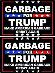 2 Pack Garbage for Trump Make American Garbage Great Again Magnets Vinyl Coat of Arms Auto Bumper Magnet Stickers Fade Proof Waterproof Outdoor Indoor
