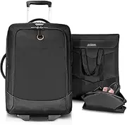Everki Wheeled Carry-On Rolling Laptop Bag - Lightweight Trolley Bag Travel Friendly - Roller Luggage for Gamers, Rolling Bookbag for Business Travels, Up to 17.3-18.4" Carry On Luggage, EKB420 Black