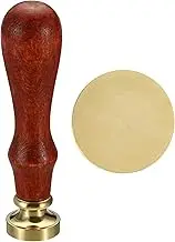 uxcell 20mm Round Blank Wax Seal Stamp, Removable Brass Head Without Carving Wooden Handle Retro for Envelope Invitation Wine Packing Gift Wrapping