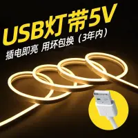 在飛比找蝦皮購物優惠-高亮usb燈帶不插電化妝鏡電視背光led5V燈帶桌麵氛圍燈軟