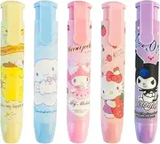 Dyceeyisi 5Pcs Cute Erasers for Kids Retractable Pencil Pencils Kawaii Eraser Fun Back to School Supplies Kid Party Favors Gift, Suitable Children Over 6 Years Old, Rubber (WY-010XPC-230630)