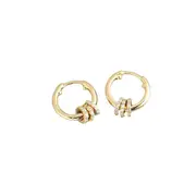 ANYCO Earrings Gold Plated Luxury Small Circle Lucky Ear Buckle For Women Girl Teen Chic Perfect Fashion Stylish Accessories Jewelry Gifts