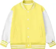 [ARTMINE] Boys Girls Baseball Jackets Casual Varsity Jacket School Bomber Jackets, 4-12 Years