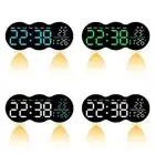 LED Wall Clock Featuring Date and Week Display with Colorful Lighting Options