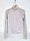 Free People Top Embroidered Floral Sleeve Mauve Top Size Medium.