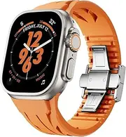 Fluororubber Band For Apple Watch Sport Strap Ultra 2 49/45/44/42mmS10 46mm 42mm Luxury FKM Soft Strap Iwatch Ultra S10 9 8 7 Se 6 5 Watchbands WFJ
