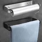 Stainless Steel Paper Towel Holder Punchfree Towel Rack Wall Mounted Paper Stand