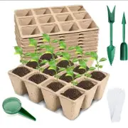 120 Cell Biodegradable Seedling Starter Trays for Germination - 10 Pack