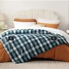 Electric Blanket Queen Size, Soft Flannel to Sherpa Heated Blanket with Dual Con